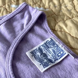 Jungmaven hemp tank top in unisex medium, misty lilac